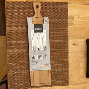 Boska Wood Cheese Board with  Cheese Knives